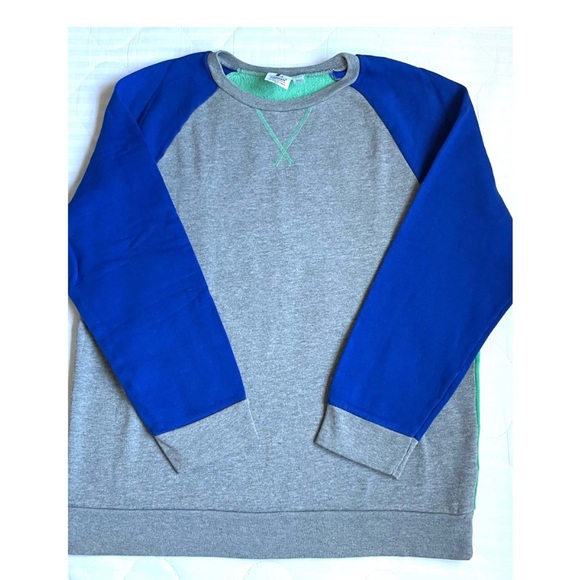 Top Man Size L Sweater Long sleeve Gray Green and Blue - Picture 5 of 15